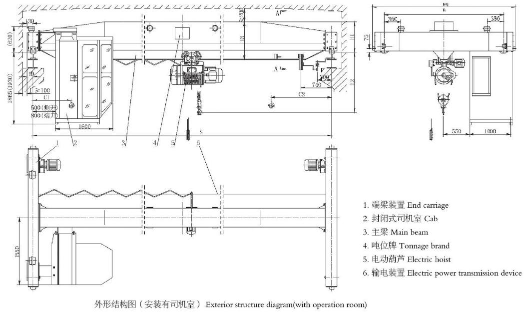 LDA型电动单梁桥式91抖音在线观看机结构图 LDA型电动单梁桥式91抖音在线观看机结构图